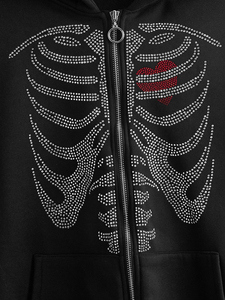 เสื้อฮู้ดดี้ผู้ชายประดับเพชร วัสดุคุณภาพดีที่สุด ผ้าฝ้าย 100% ซิปหน้า อุ่นสบาย น้ำหนักเบา ระบายอากาศได้ดี แห้งเร็ว เหมาะสำหรับฤดูหนาว มีกระเป๋า - Product Image 5