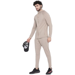 Ensemble de survêtement d'hiver 2 pièces pour hommes en mélange polyester/coton, coupe-vent, anti-transpiration, respirant, avec logo imprimé sur le devant - Product Image 4