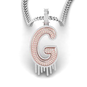 Colgante de Plata 925 con Letra G y Moissanita, Diseño de Lujo, Estilo Hip Hop, Unisex, Regalo para Fiestas, Colgante para Boda - Product Image 1
