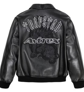 แจ็คเก็ตหนัง Avirex Trapstar รุ่นใหม่สำหรับผู้ชาย หนังวัวแท้ 100% - Product Image 2