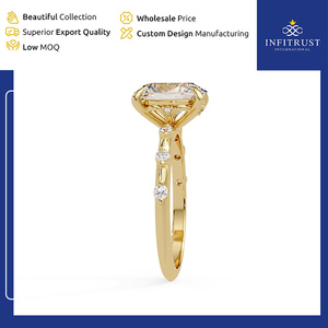 Anillos de Diamantes Solitarios de Plata de Ley 925 Hechos a Mano con Certificación GIA, Estilo Clásico, Claridad VVS Excelente, los Más Vendidos - Product Image 4