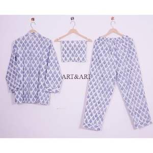 ชุดนอนผ้าฝ้ายแท้ 100% สำหรับผู้หญิง สวยงาม แขนยาว ทรงหลวม ระบายอากาศได้ดี นุ่มสบาย สไตล์ลำลอง สำหรับฤดูใบไม้ผลิ ฤดูใบไม้ร่วง และฤดูร้อน - Product Image 4