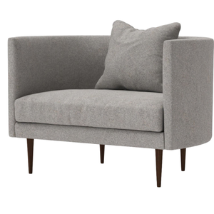 Sofá de Dos Plazas Swoon May, Color Gris Neutro, Tapicería de Madera Maciza, Patas Cuadradas Oscuras y Cónicas, Diseño Moderno para Sala de Estar u Hotel, Superventas - Product Image 2