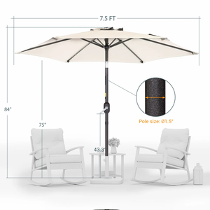 Sombrilla de Diseño Moderno OUTDOOR MD11 con Protección UV, Impermeable, Apertura con Manivela, Base Cruzada Incluida, Aleación de Aluminio de Vietnam - Product Image 1
