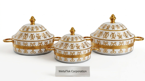 Luxury Gold Stainless Steel Arabian Casserole Hot <b>Pot</b> Thermal Insulated Food Warmer Chafing Dish Serving <b>Pot</b> <b>Set</b> For Home Hotels - Product Image 2