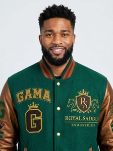 Veste universitaire GAMA personnalisée pour hommes, veste bomber brodée, veste à boutons pression personnalisée, vente en gros d'usine - Product Image 4