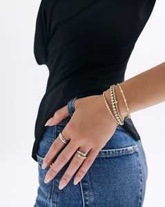 Custom Bezel Round Lab Grown Diamond Station Ball <b>Beaded</b> <b>Bracelets</b> Minimalist Dainty Luxury Jewelry Wholesale 14K 18K Solid Gold - Product Image 4