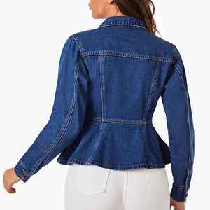 Innovative Fashion Piece Tailored Silhouette Breathable Fabric Smooth Finish <b>Elevated</b> Comfort Unique Styling Women Denim Top - Product Image 4