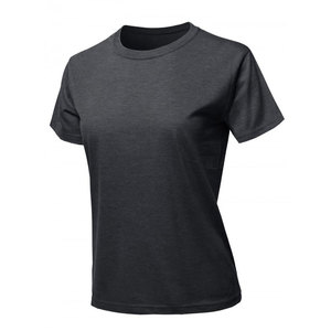 Camiseta de Algodón para Mujer, Corte Regular, Cuello Redondo, Manga Corta, Color Sólido, Tejido Jersey Transpirable e Informal - Product Image 6