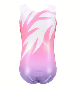 Justaucorps sans manches en maille spandex au design unique avec taille élastique pour filles et adultes, vêtements de danse, vêtements d'entraînement de gymnastique - Product Image 3