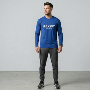 Camiseta de Manga Larga Ajustada para Hombre, Color Negro, 94% Algodón, 6% Elastano, Corte Ajustado, Cuello Redondo - Product Image 1