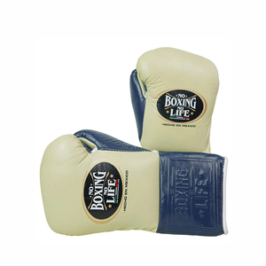 Guantes de Boxeo Personalizados con la Frase 'No Boxing No Life', Completamente Impresos, 100% Cuero Genuino, Cierre Ajustable con Cordones, para Entrenamiento Profesional de Boxeo - Product Image 1