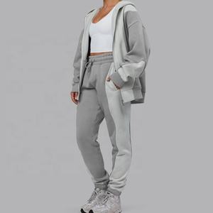 Ensemble de survêtement unisexe personnalisé avec logo, sweat à capuche zippé et pantalon de jogging en molleton, style streetwear, vente en gros OEM - Product Image 6