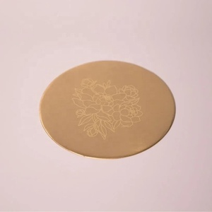 Royal Blossom Brass <b>Coaster</b> Set Handcrafted Premium Round <b>Drink</b> <b>Coasters</b> Heat Resistant Table Protector Elegant Home Gift - Product Image 1
