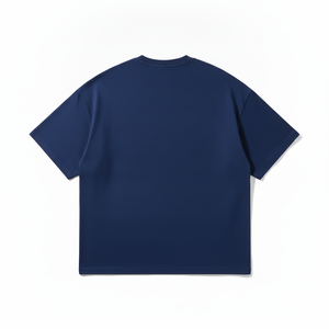 Camiseta de Manga Corta para Hombre, Cuello Redondo, Color Azul Marino, Corte Regular, Estilo Informal, Tejido de Punto, Color Sólido - Product Image 1
