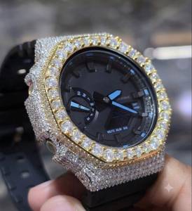 Custom G-Sho GA2100 Quartz Movement Iced Out <b>Watch</b> for Men with Moissanite <b>Diamonds</b> Hip Hop Luxury Rubber Band 42mm - Product Image 2