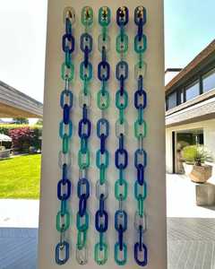 Décoration murale en macramé en résine faite à la main, motif vertical, forme ronde, thème de Noël, design artistique - Product Image 4