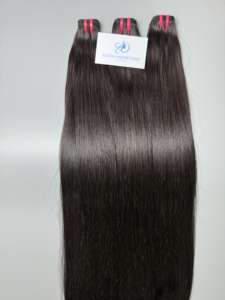 Meilleure qualité naturelle 100% paquets de cheveux vietnamiens droits extensions de cheveux de trame avec sensation de main douce style lâche vagues profondes - Product Image 2
