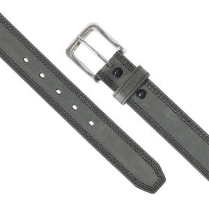 Ceinture en cuir de vache gris avec boucle rectangulaire, style formel durable - Product Image 4
