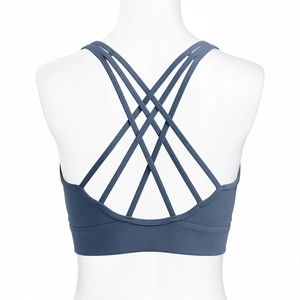 Sujetador deportivo sin costuras para mujer, copa completa, color personalizado, espalda cruzada, sin aros, transpirable, elástico en cuatro direcciones - Product Image 4