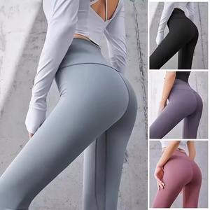 Pantalones de yoga sin costuras de cintura alta personalizados al por mayor, de gran venta, para mujer, mallas deportivas para gimnasio, control de abdomen, fitness y running - Product Image 2