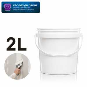 Seau en plastique de 2 L à ouverture facile avec poignée et couvercle pour mastic et enduit de cloisons sèches, seau de construction étanche - Product Image 1