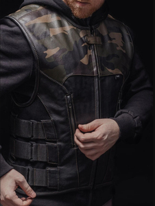 Gilet en cuir pour homme style camouflage Hunt Club, le plus vendu, nouveau design camouflage personnalisé, gilet professionnel en cuir de mouton pour homme - Product Image 5
