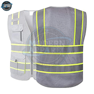 Fabrication de gilets de sécurité pour hommes en matériau respirant sur mesure, prix d'usine, coupe ajustée, vêtements de travail pour hommes - Product Image 4