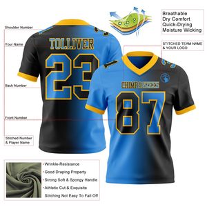 Jersey de Fútbol Americano para Práctica, Malla de Poliéster, Transferencia Térmica, Diseño de Logotipo Personalizado, Uniforme de Equipo - Product Image 6