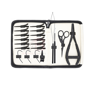 MAGMA BEAUTY Commercial Use Hair Extension Tools Pliers Kit 3 Holes Stainless Steel Pliers Hair Loop <b>Hook</b> Threader <b>Clips</b> Weaving - Product Image 1