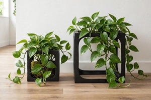 Juego de 2 Esculturas Cúbicas de Aluminio Negro, Escultura Cuadrada Hueca Minimalista Moderna, Decoración para el Hogar, Hechas a Mano, para Bodas y Diwali - Product Image 3