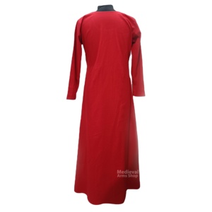 Túnica Roja Medieval Bordada a Mano para Mujer, Manga Larga, Disfraz Vikingo Renacentista, Costura Histórica, Ropa para Reenactment - Product Image 2