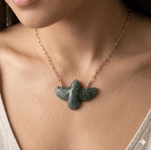 Collier pour femme en argent sterling 925 de haute qualité, plaqué or 18 carats, avec pendentif en aventurine, collier tendance - Product Image 3