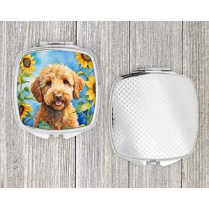Labradoodle Tournesols Miroir de maquillage de voyage compact et pliable Cadeau pour femmes et filles Miroir décoratif de poche - Product Image 4
