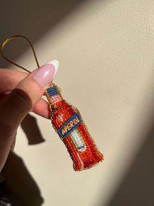Cocktail Glass Beaded Keychain Handmade Drink <b>Charm</b> Party Gift Aesthetic Accessory - Product Image 2