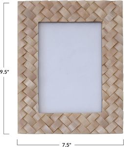 Marco de fotos de resina tejida, color marfil - Product Image 4