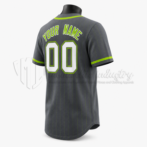 Camiseta de Béisbol Sublimada Personalizada, 100% Poliéster, con Rayas, Uniforme de Equipo, OEM ODM, Secado Rápido, Transpirable, Cuello en V - Product Image 5