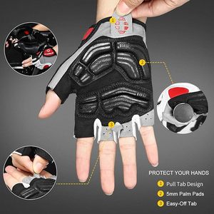 Custom Logo Men Women Half <b>Finger</b> Cycling Gloves Breathable Anti-Slip Shockproof Gym Fitness Sport Workout <b>Bike</b> Gloves - Product Image 3