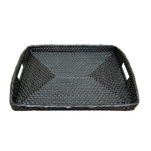 ถาดเสิร์ฟอเนกประสงค์หวายสีขาวสไตล์โมเดิร์น และตะกร้าเก็บของหวายธรรมชาติสำหรับห้องน้ำ/ห้องครัว/เคาน์เตอร์ห้องนั่งเล่น - Product Image 1