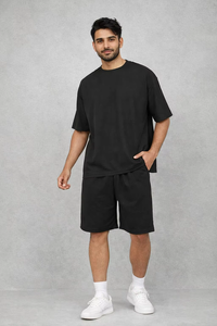 Casual Cuban Collar Viscose <b>Knitted</b> Shorts <b>Sets</b> High-quality Jacquard <b>Knitted</b> Suits Men Spring Summer - Product Image 3