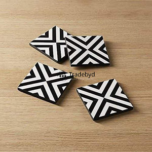 Sous-verre carré de luxe fait main en os incrusté, 4x4 pouces, couleurs personnalisées disponibles Tradebyd - Product Image 1