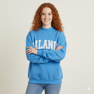 Sudadera de Invierno para Mujer con Cuello Alto y Manga Larga, Estampada, de Forro Polar, con Decoración Personalizable, Ideal para Streetwear y Bordado - Product Image 1