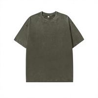 T-shirt Homme Personnalisé en Coton Lourd 100% Délavé à l'Acide Orange, Coupe Oversize Vintage Streetwear, Épaules Tombantes, Uni et Vierge