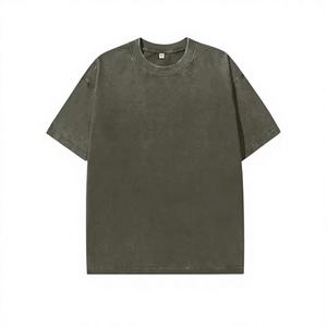 T-shirt Homme Personnalisé en Coton Lourd 100% Délavé à l'Acide Orange, Coupe Oversize Vintage Streetwear, Épaules Tombantes, Uni et Vierge - Product Image 5