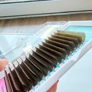Extensions de cils individuels faits à la main Nhu Y NY16, volume complet, application facile, marque privée, en fausse fourrure de vison et soie, pour la beauté des yeux, vente en gros - Product Image 4