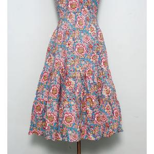 Vintage Inspired Women's Fit & Flare Swing Midi Dress 50s Style Short Sleeve <b>Button</b> Long Dress Customizable Party Casual Dress - Product Image 3