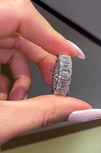 Emerald Cut Colorless Lab Grown <b>Diamond</b> <b>Ring</b> for Women | Luxury Gold 18K Wedding & Anniversary Jewelry - Product Image 2