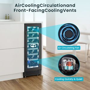 Réfrigérateur à boissons encastrable à porte simple en verre de 11,6 pouces de large, capacité de 22 pieds cubes (noir) - Product Image 6