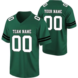 Maillot de football américain personnalisé unisexe pour adulte, noir et rose, col en V, manches courtes, imprimé, respirant, coupe classique - Product Image 2