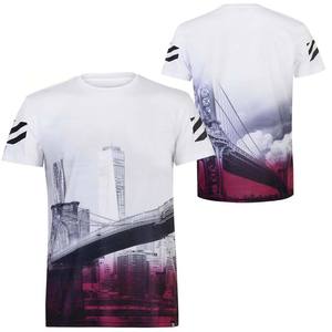 Camiseta de Hombre con Estampado de Sublimación de Puente Urbano, Manga Corta, Cuello Redondo, Corte Regular, Transpirable, Informal, de Poliéster - Product Image 1
